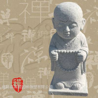 天然石雕小和尚 六度大理石小沙弥 打坐站立小和尚佛像 寺庙园林景观摆件