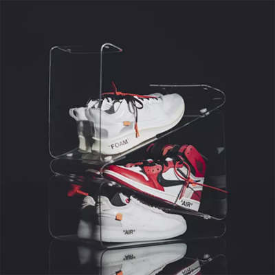 潮鞋鞋盒磁吸式高帮透明篮球鞋亚克力环保鞋盒