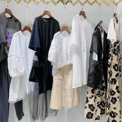 艾迪潘21夏品牌女装折扣库存尾货批发 广州大码服饰十三行走份货源