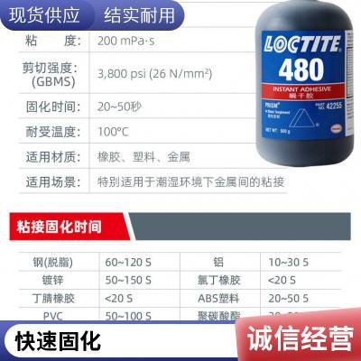 汉高 乐泰瞬干胶 480 增韧型黑色快干胶胶水 金属塑料胶粘剂 500g