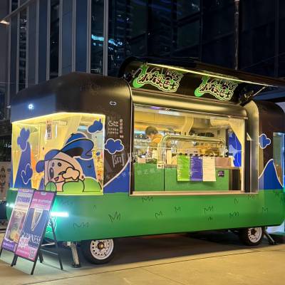 网红移动餐车 奶茶饮品售卖亭 小吃车电动餐车 款式新颖