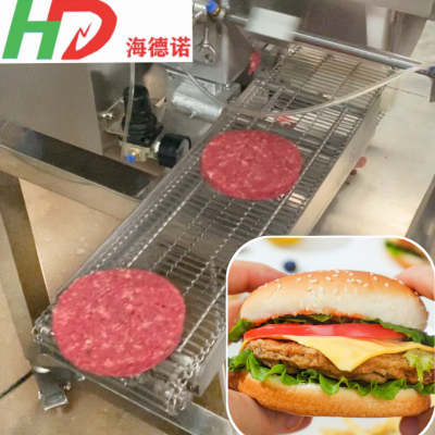 鸡排肉饼批量加工设备 海德诺汉堡肉饼成型机自动化生产