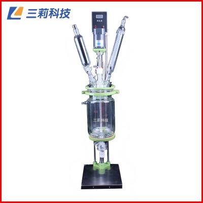 S212-5L双层玻璃反应釜 喷四氟防腐5升双层玻璃反应器