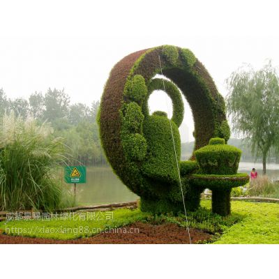 春节喜庆主题绿雕 公园主题绿雕 成都仿真材质雕塑自产自销