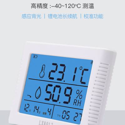 温度湿度计表显示屏仪器实验室内工业家用高精度壁挂式探头LX8013