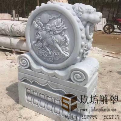 看门***汉白玉狮子 石雕门墩雕刻厂家 石雕动物