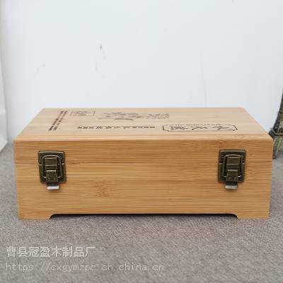 定做手提竹木箱礼品包装箱竹木烧烤工具盒芝士刀盒烫印LOGO竹木箱