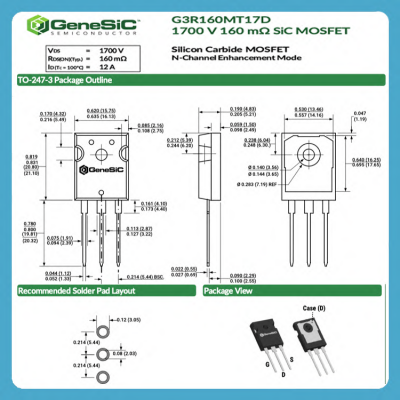 ֻӦG3R160MT17Dѹ1700V160m SiC MOSFET