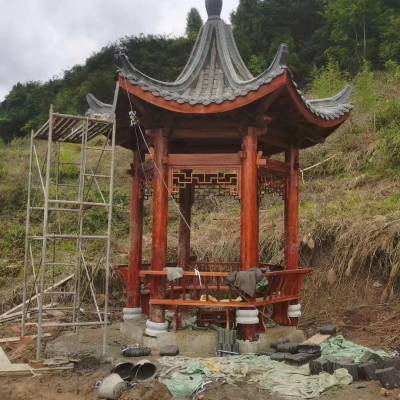 湖北恩施 仿古建筑凉亭 各种凉亭 防腐木别墅厂家