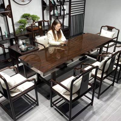 实木茶桌椅组合新中式禅意家用泡茶喝茶桌办公室功夫茶台茶座套装