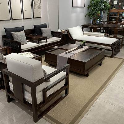 新中式实木沙发组合禅意中国风现代简约罗汉床贵妃榻别墅客厅家具