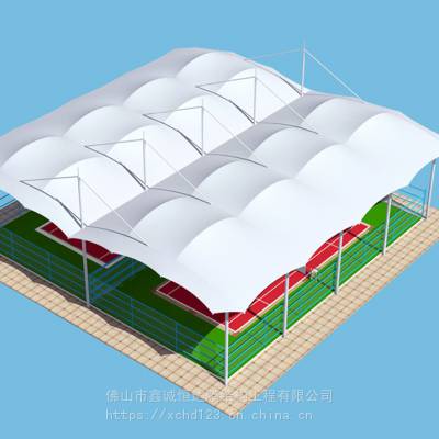 篮球场风雨棚设计，膜结构大棚加工安装一站式膜结构厂家