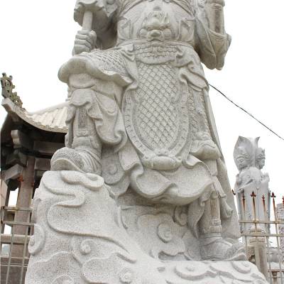 石雕四大***门神 青石寺庙站像护法 自主石材市场取材方便