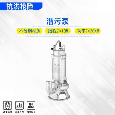 救灾防洪防爆开关移动式污水泵抢险抗洪潜污泵连续工作时间≥12h