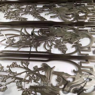 重庆艺术浮雕屏风 铝板雕刻镂空花格 仿古铜屏风
