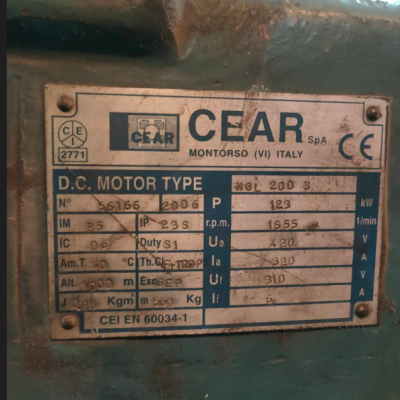 德国cear直流电机 MGL 160 S用于钢铁工业行业使用