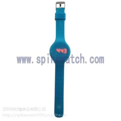 深圳手表厂家热销外贸时尚新款环保硅胶LED植绒手表
