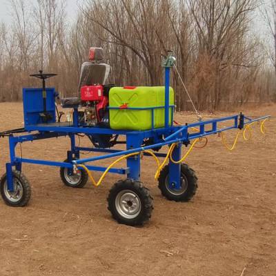 四轮打药机 农作物高架轮式喷雾机 自走式长喷杆喷药机