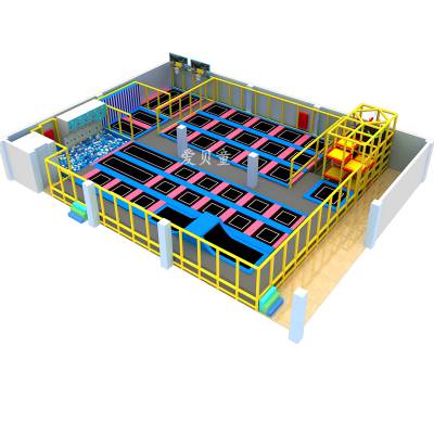 游乐园组合大型蹦床_南京爱贝弹跳蹦床_蹦床厂家