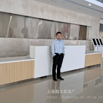 广西钦州中医院分诊候诊系列 HL15亚克力人造石护士站 医疗柜 韩尔医用家具品牌