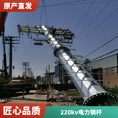 加工定制10KV-220KV电力钢杆钢桩基础 打桩施工钢杆架设配套齐全