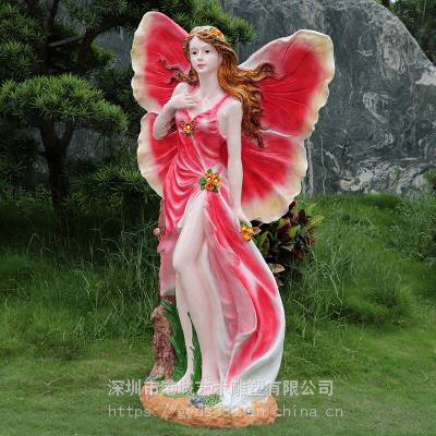 深圳玻璃钢卡通天使人物花仙子雕塑商场幼儿园公园景观装饰摆件