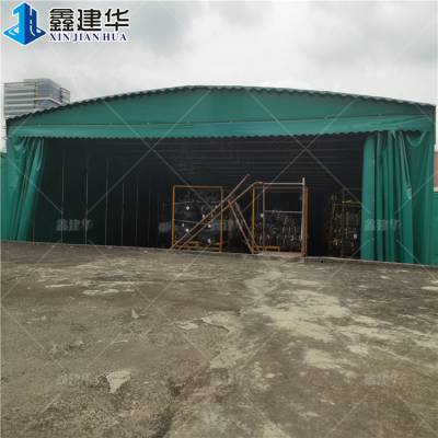 潍坊市 大型推拉棚 仓库伸缩雨棚 电动移动遮阳棚
