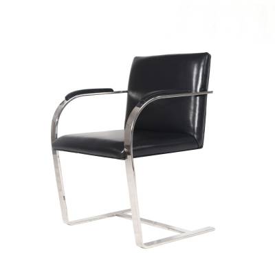 德洛的皮沙发不锈钢架真皮休闲椅深圳中古家具工厂客厅家具布尔诺椅