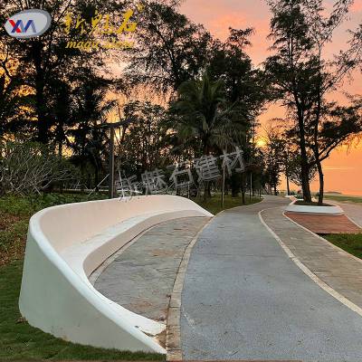 新魅石厂家***uhpc仿石花池坐凳项目白色水磨石grc树池