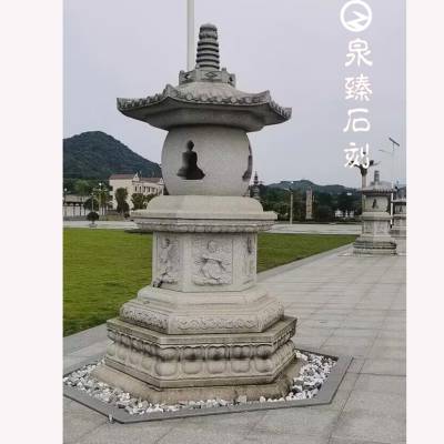 白麻石雕七如来塔 镂空石雕灯塔 七宝佛塔 款式多样