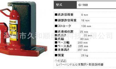 ED-40C-PG-75KM-40如铭牌鹰牌千斤顶日本EAGLE今野制作所