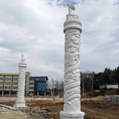加工广场石雕龙柱 青石盘龙柱 大型十二生肖柱