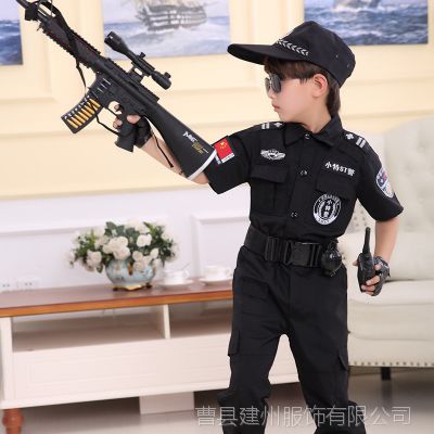 山东菏泽儿童警察服演出男夏季特训警察制服小军装幼儿园警官角色扮演服装价格 中国供应商