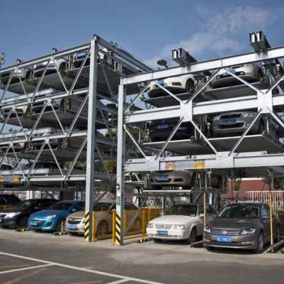 蚌埠机械停车设备出售/两层升降横移三变五车位/简易升降两层停车设备