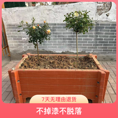 中珺户外景观工程花盆 成品组合型水泥仿木花箱 户外水泥花池子