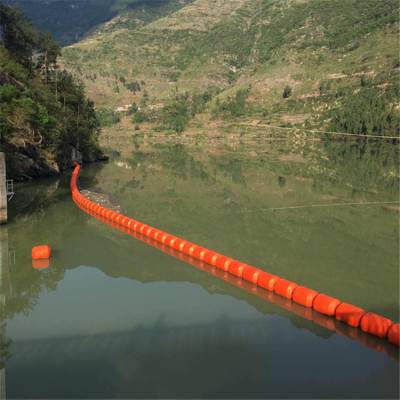 串联式圆柱形水上拦污塑料浮筒 滚塑成型河道警示拦截浮排