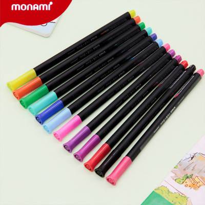 韩国Monami慕那美慕娜美4034纤维水性笔中性笔签字笔彩色笔