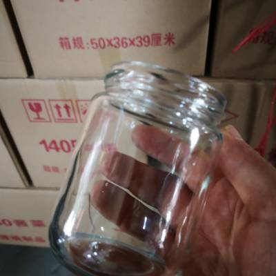 徐州天洪益华玻璃瓶厂家供应350ml圆酱菜玻璃瓶马口铁盖