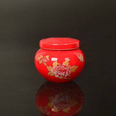 藏红花小罐药粉罐茶盒 陶瓷茶罐密封罐 亚光袖珍茶叶罐小号罐