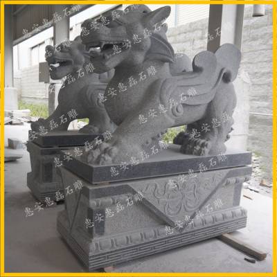 福建大型石雕貔貅工厂 大理石花岗岩石材雕刻貔貅 神兽动物雕塑
