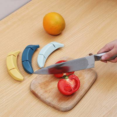 家用厨房磨刀器 创意香蕉磨刀石 快速磨菜刀剪刀器两段磨刀工具