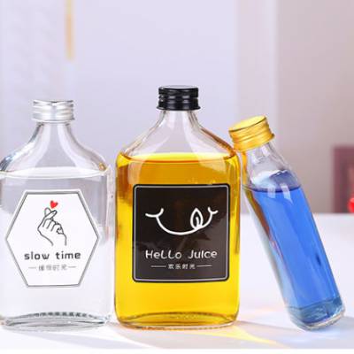 125ml100ml2两小酒瓶保健酒药酒养生酒玻璃瓶扁酒瓶