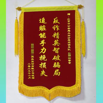 大龙须锦旗 标准尺寸70*110CM 双层布料 传统绒面 ***质量 免费送货