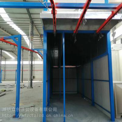 潍坊市锌钢护栏静电涂装设备，大旋风回收粉房，喷粉喷塑设备流水线