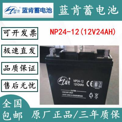 蓝肯蓄电池NP24-12阀控式12V24AH铅酸免维护 UPS电源