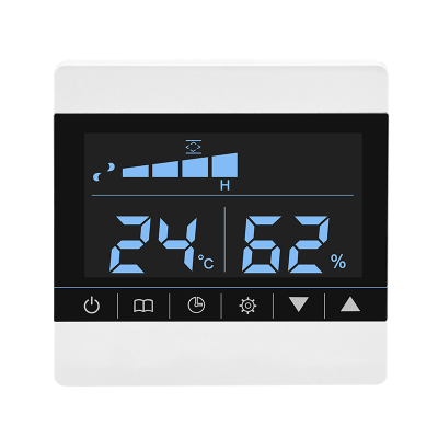 普通液晶新风控制器 触碰按键 交流三速 带RS485接口