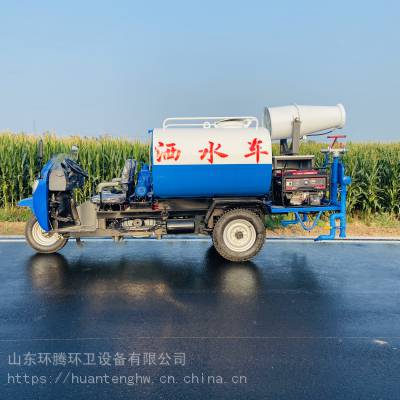 小型2吨3吨道路喷洒冲洗降尘 喷雾工程施工抑尘柴油三轮洒水车