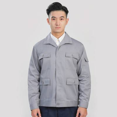 车间工地劳保工作服春秋长袖工作服耐磨工程服男印字批发定制logo