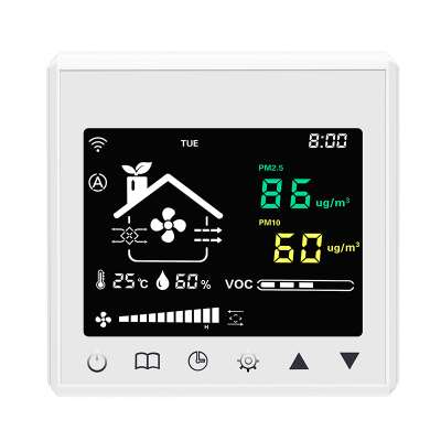 新风除湿控制器 86盒液晶面板 APP涂鸦远程 标配PM2.5传感器检测