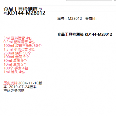 食品工具检测箱 型号:KD144-M28012库号：M28012